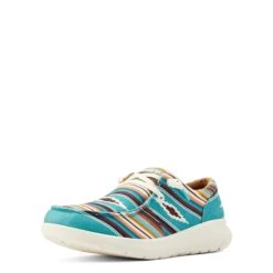 Ariat® Ladies Hilo Turquoise Serape Print Slip On Shoes 10044590 7 Ariat® Ladies Hilo Turquoise Serape Print Slip On Shoes 10044590 -True Style Shoes Store S23 WMS WEST 10044590 3 4 front