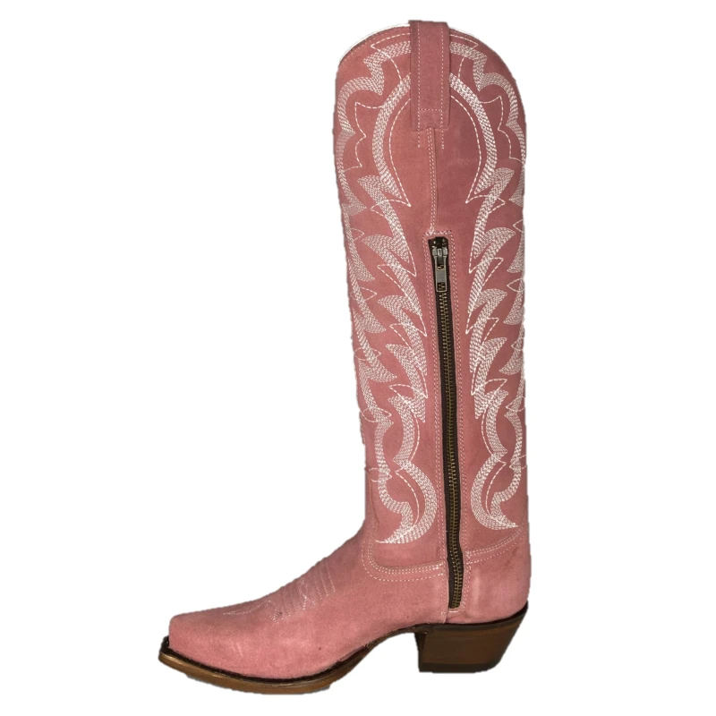 Caborca Silver® Tennessee Whiskey Gamuza Rosa Snip Toe Boots SLMAF056 4 Caborca Silver® Tennessee Whiskey Gamuza Rosa Snip Toe Boots SLMAF056 - Image 4