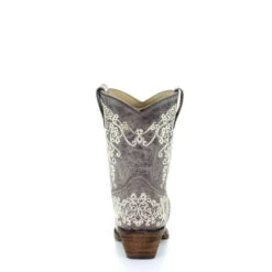 Corral Boots Corral Ladies Lisa Brown Crater Bone Embroidery Shortie Boots A3190 -True Style Shoes Store a3190 3