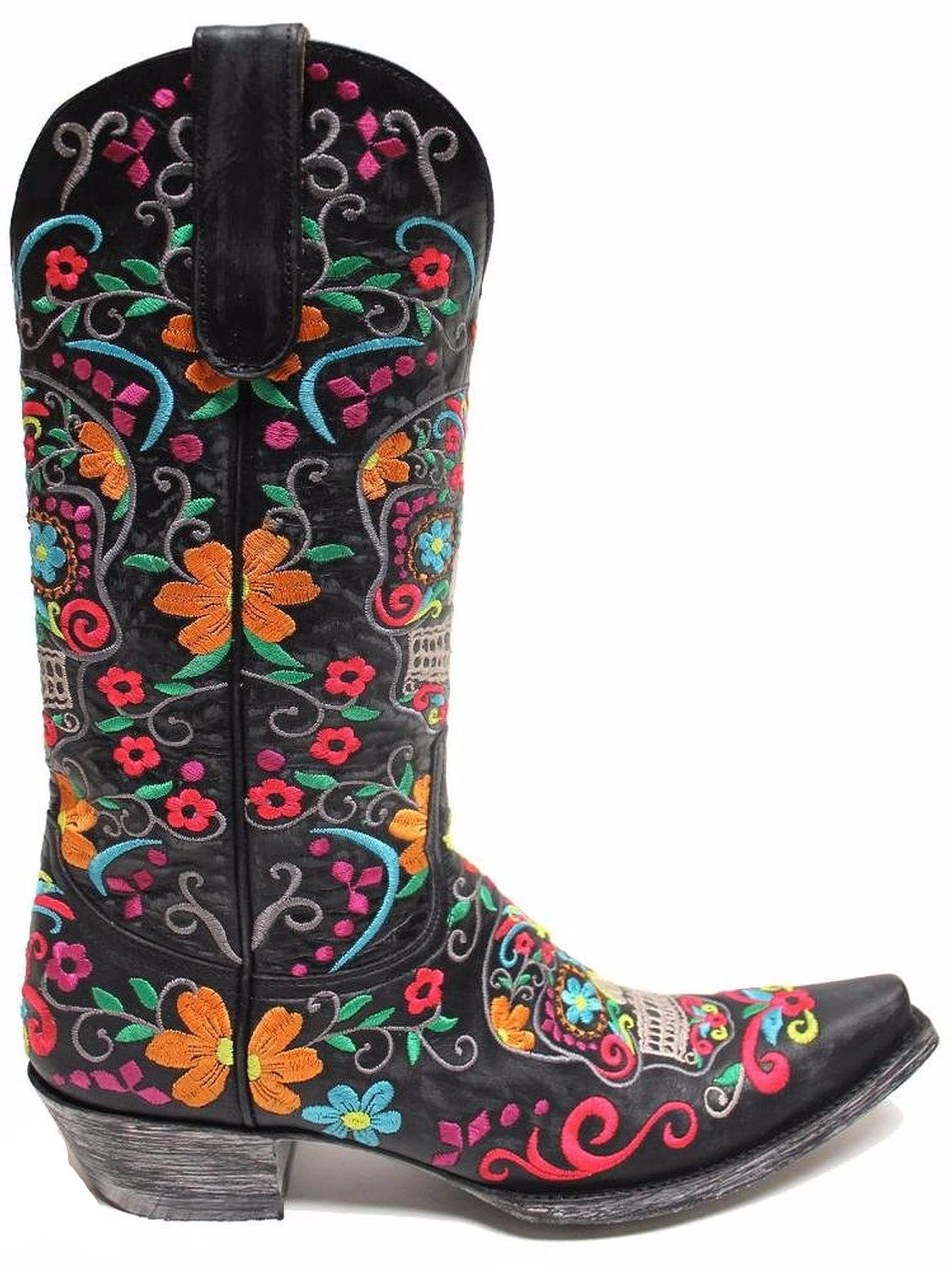 Old Gringo Women's Klak Skull Black Multicolor Cowgirl Boot L1300-1 3 Old Gringo Women's Klak Skull Black Multicolor Cowgirl Boot L1300-1 - Image 3