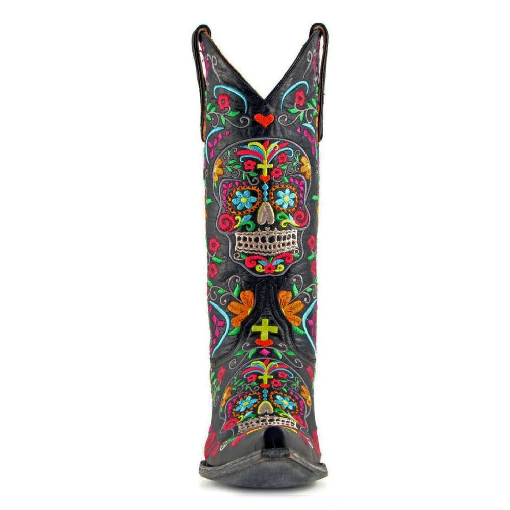 Old Gringo Women's Klak Skull Black Multicolor Cowgirl Boot L1300-1 4 Old Gringo Women's Klak Skull Black Multicolor Cowgirl Boot L1300-1 - Image 4