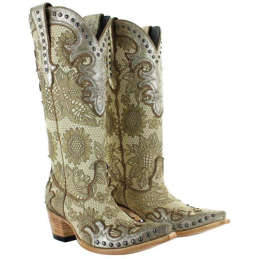 Double D Ranch By Old Gringo Ladies Something New Bone Boots DDL076-1 4 Double D Ranch By Old Gringo Ladies Something New Bone Boots DDL076-1 - Image 4