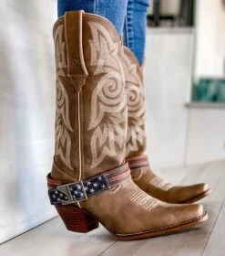 Durango Ladies Khaki Flag Accessory Shank Strap Western Boots DRD0208 13 Durango Ladies Khaki Flag Accessory Shank Strap Western Boots DRD0208 -True Style Shoes Store drd0208