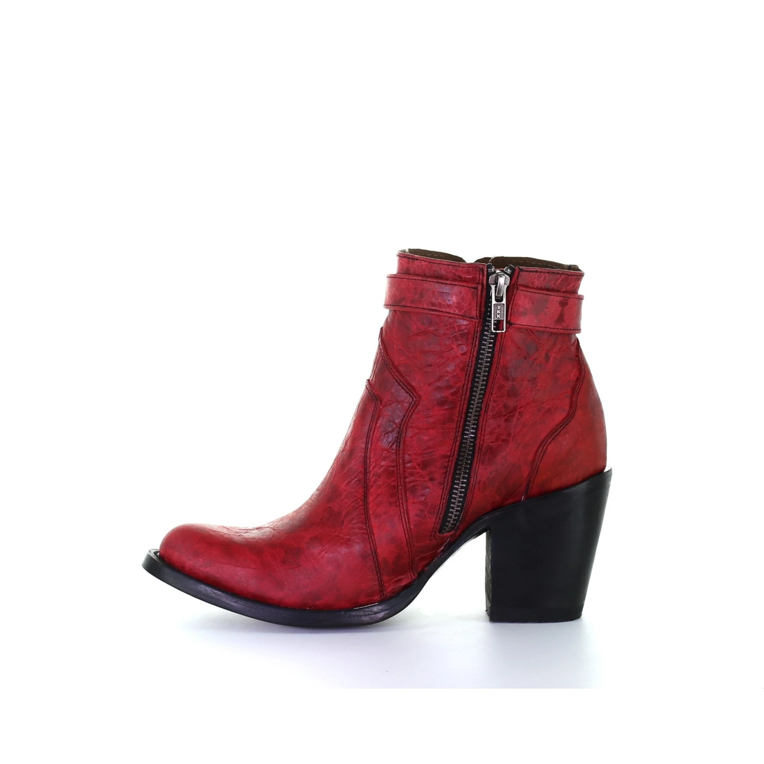 Circle G By Corral Ladies Red Zipper Ankle Boots L5699 3 Circle G By Corral Ladies Red Zipper Ankle Boots L5699 - Image 3