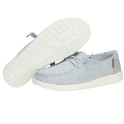 Hey Dude Ladies Wendy Linen Chambray Light Grey Shoes 121413058 -True Style Shoes Store s l1600 4