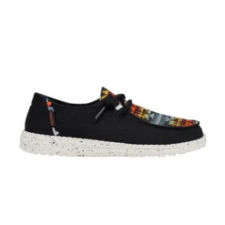 Hey Dude Ladies Wendy Boho Distressed Texacoco Black Shoes 121414689 -True Style Shoes Store wendybohoside
